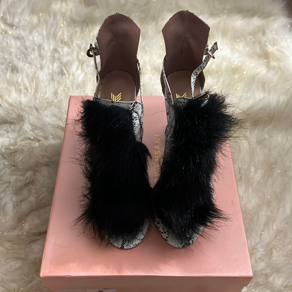 Melody Ehsani Peep Toe Fur Heel